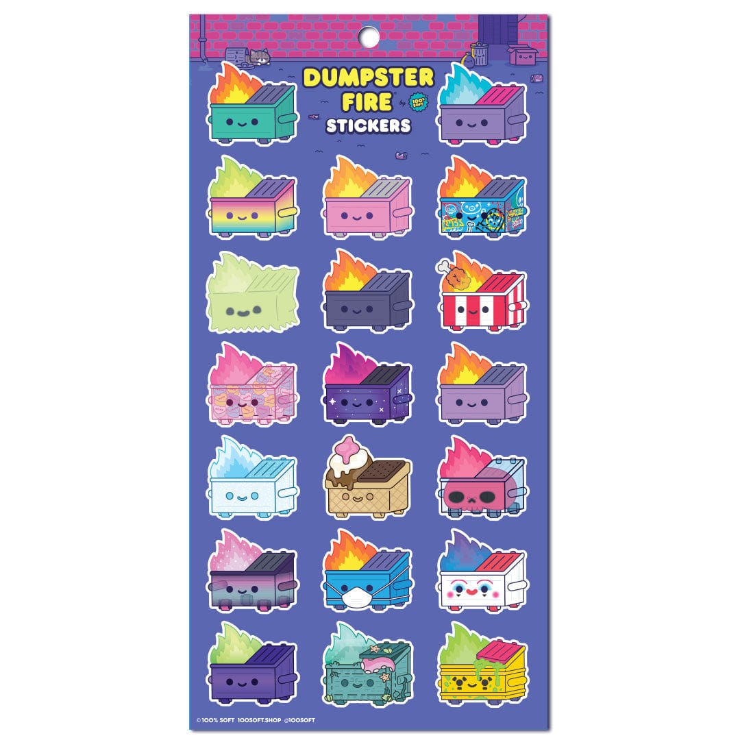 100% Soft Dumpster Fire Stickers (4 to choose from) Dumpster Fire Sheet Kawaii Gifts