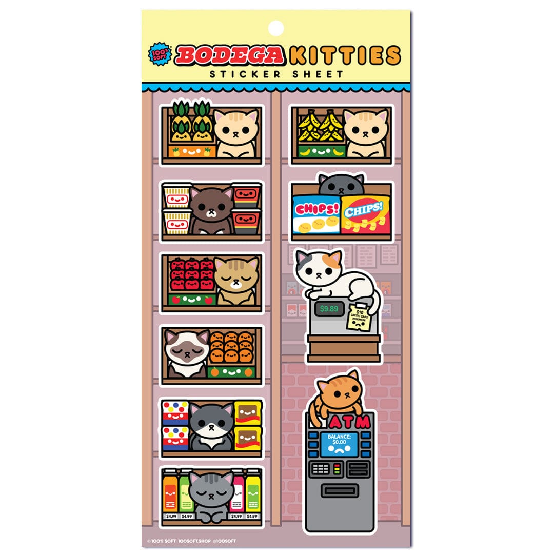 100% Soft Trash Kitties Stickers (4 to choose from) Bodega Kitties Sheet Kawaii Gifts