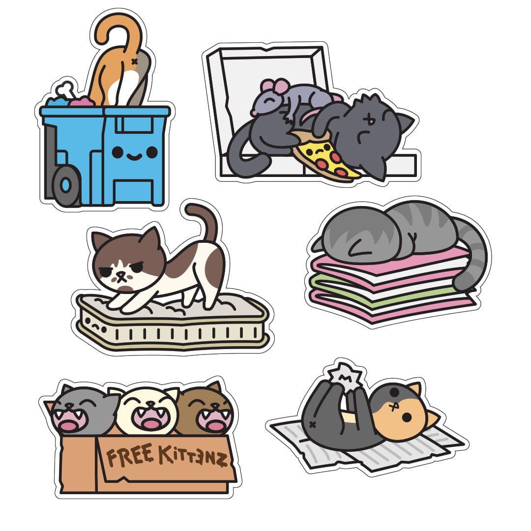 100% Soft Trash Kitties Stickers (4 to choose from) Trash Kitties Pack S. 3 Kawaii Gifts