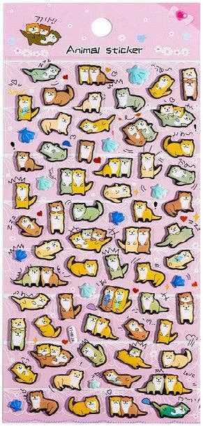 BCmini Otter Puffy Stickers-10 Kawaii Gifts