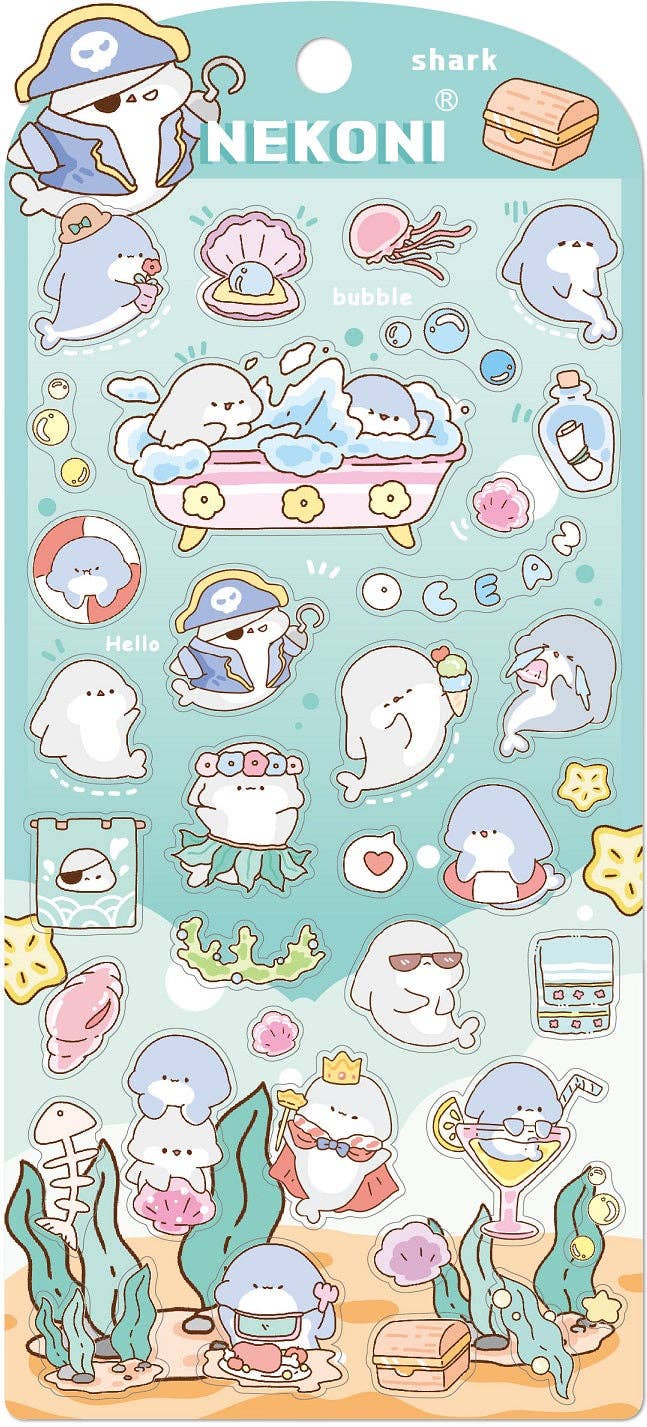BCmini Shark Nekoni Stickers Kawaii Gifts