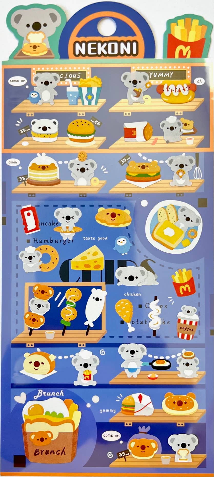 BCmini KOALA FAST FOOD STICKERS Kawaii Gifts