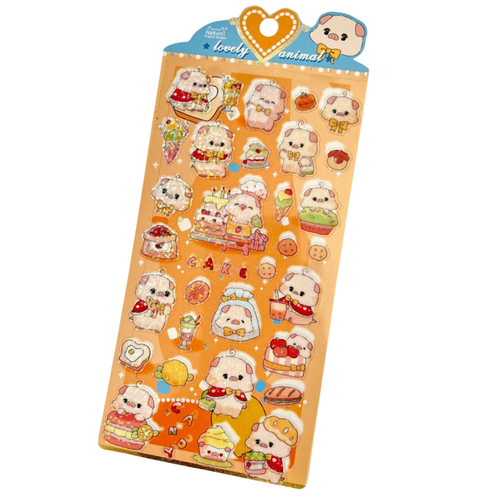 BCmini Lovely Pig Bake Off Sticker Sheet Kawaii Gifts 6941348510179