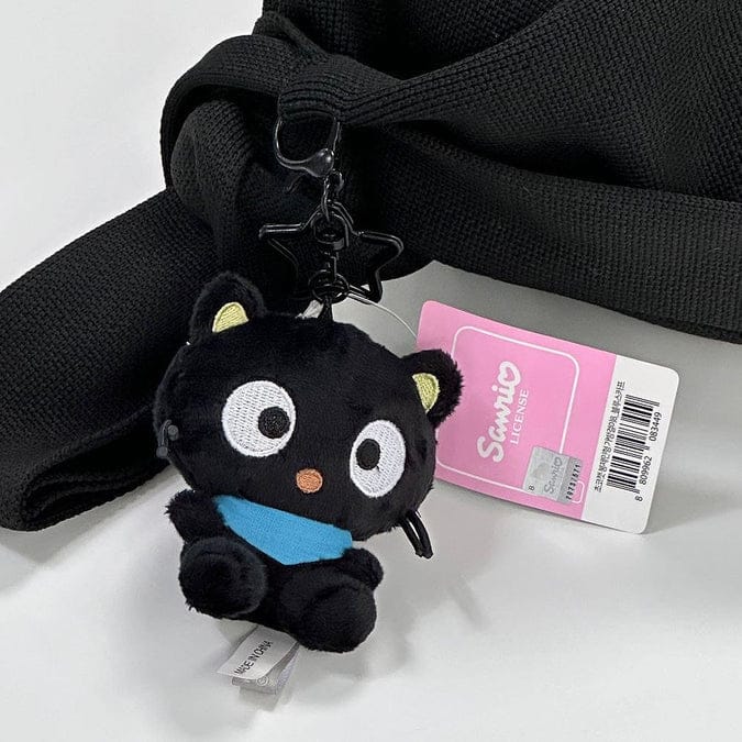 CHOCOCAT Bag Charm With a Blue Scarf, Chococat Plush Bag Clip, Sanrio Chococat Keychain, Chococat Plush Charm