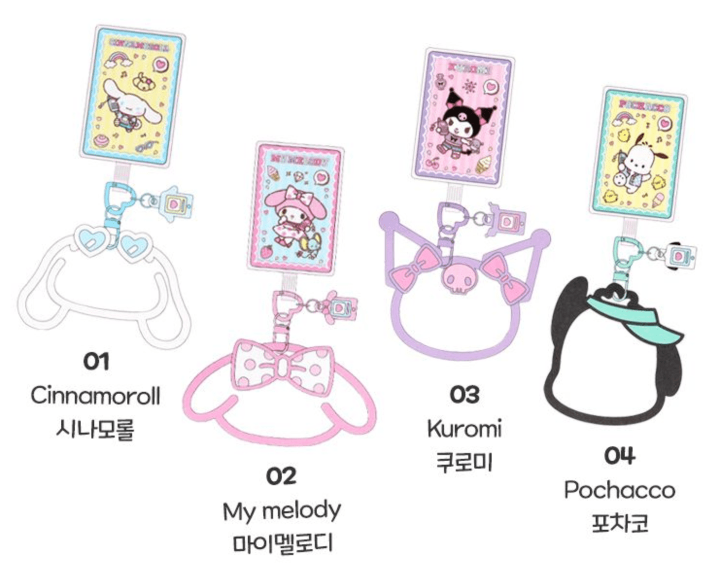 BeeCrazee Sanrio All Stars Photo Card & Smartphone Flexible Ring Holders Kawaii Gifts