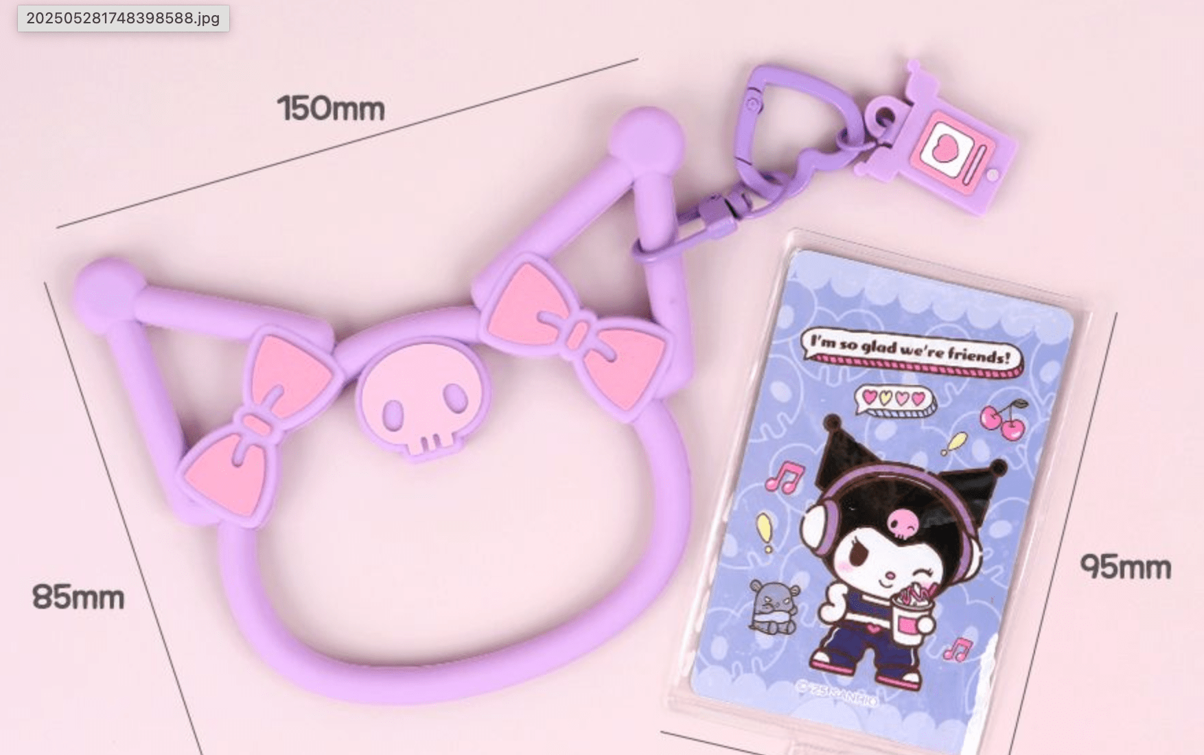 BeeCrazee Sanrio All Stars Photo Card & Smartphone Flexible Ring Holders Kuromi Kawaii Gifts
