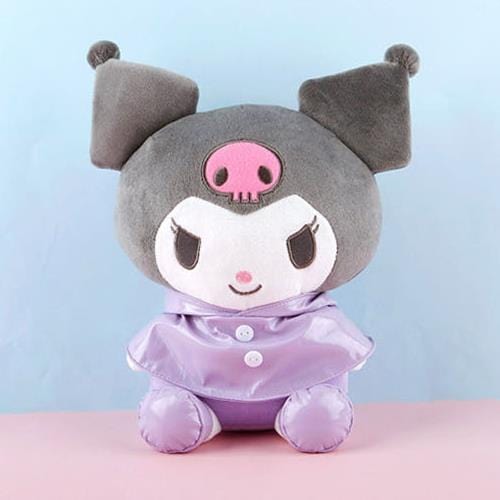 BeeCrazee Sanrio Rainy Day 10" Plushies in Rain Coats Collection Kuromi Kawaii Gifts 8809962088406