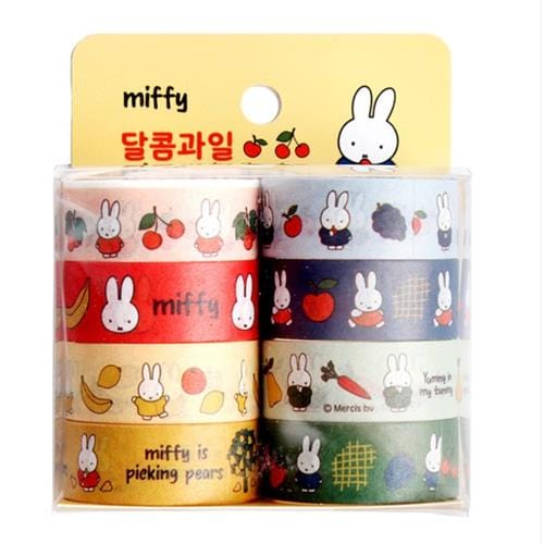 BeeCrazee Miffy Sweet Fruits Washi Tapes 8-Piece Set Kawaii Gifts 8809654911890