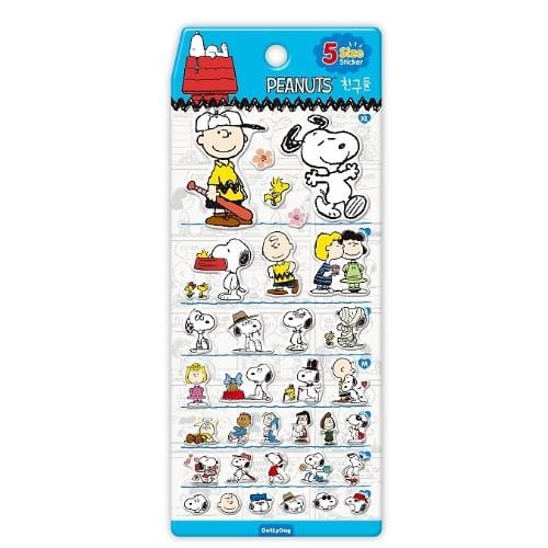 BeeCrazee Peanuts Snoopy 5-Size Stickers Blue Kawaii Gifts 8809854312626
