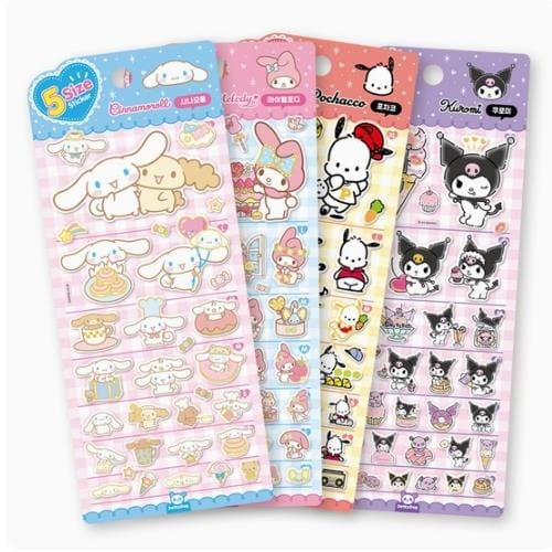 BeeCrazee Sanrio Puffy 5-Size Stickers Kawaii Gifts