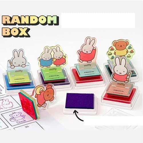 BeeCrazee Miffy Acrylic Mascot Stamp & Ink Pad Surprise Box Kawaii Gifts 8800251411059