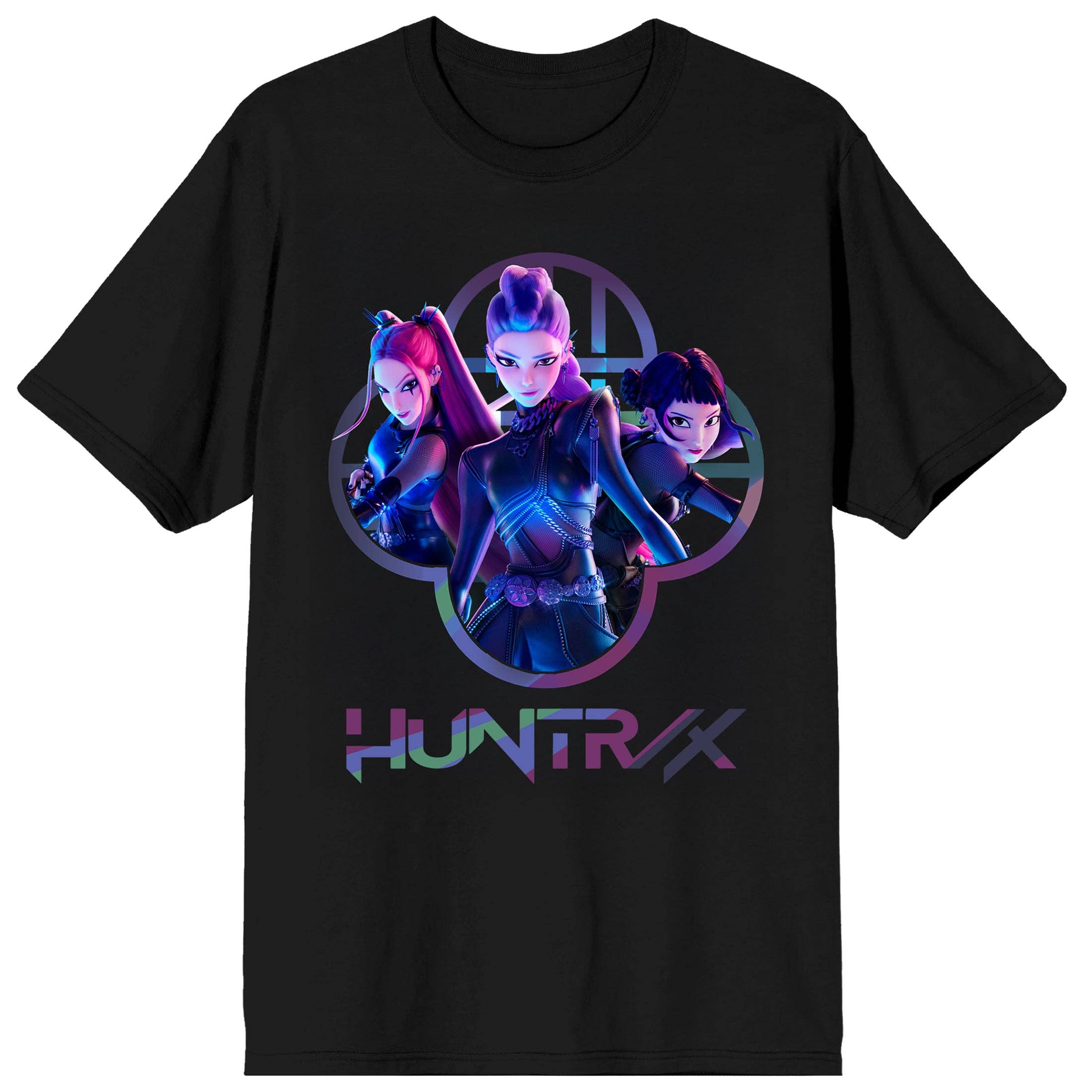 KPop Demon Hunters Huntrix Capture Color Adult Black Crew Neck