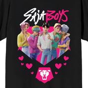 Bioworld Merchandising KPop Demon Hunters Saja Boys Heart on Black Short Sleeve Adult T Shirt XS Kawaii Gifts 198996546388