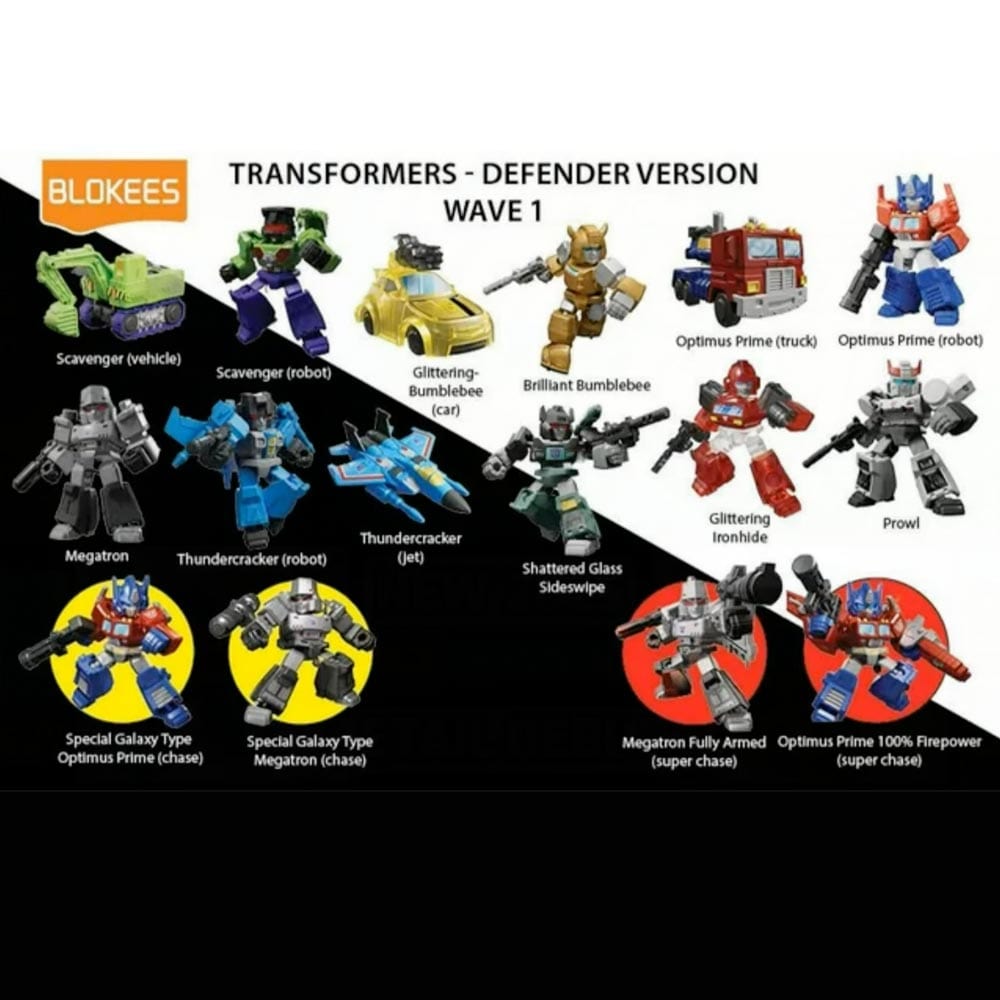 Blokees Transformers Defender Shining 2" Blokees Action Figure Kit Surprise Box Kawaii Gifts