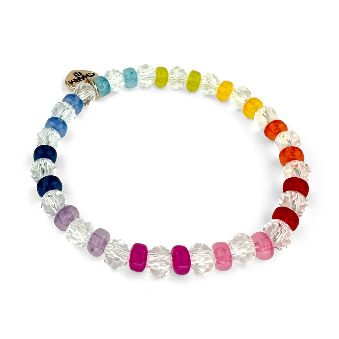 Charm It Clear & Rainbow Beads Stretch Bracelet Kawaii Gifts 794187104186