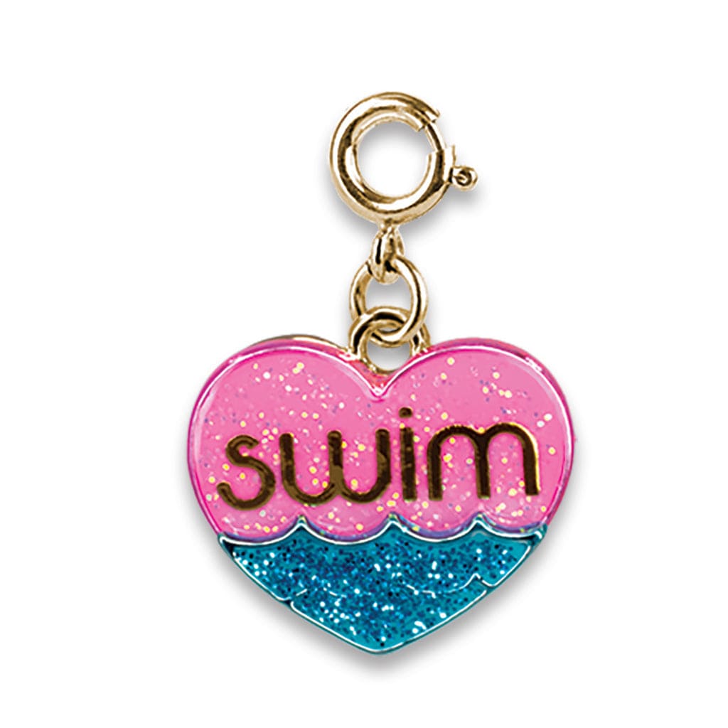 Charm It Gold Glitter Swim Heart Charm Kawaii Gifts 794187094685