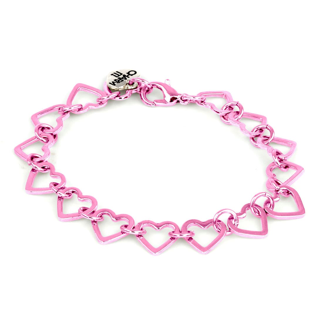 Charm It Heart Chain Bracelets Pink Kawaii Gifts 794187104032