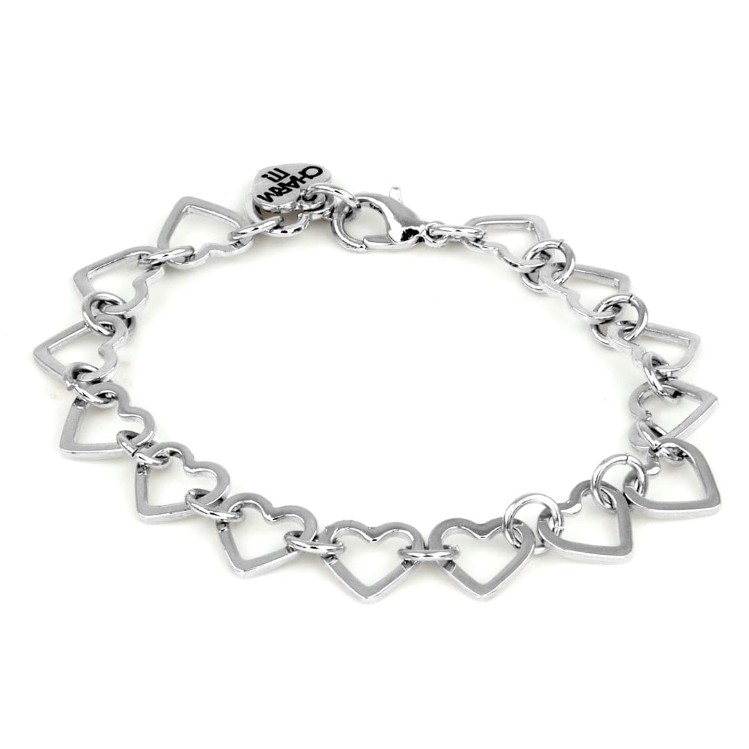 Charm It Heart Chain Bracelets Silver Kawaii Gifts 794187104018