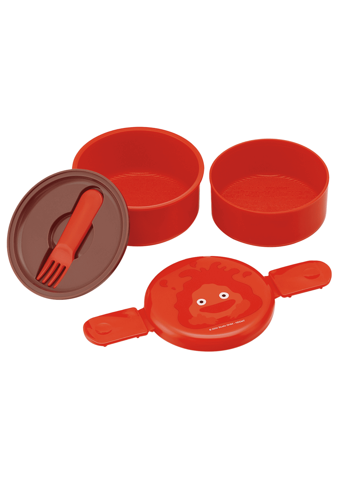 Clever Idiots Howl’s Moving Castle 2-Layered Round Bento Lunch Box with Fork Kawaii Gifts 4973307639685