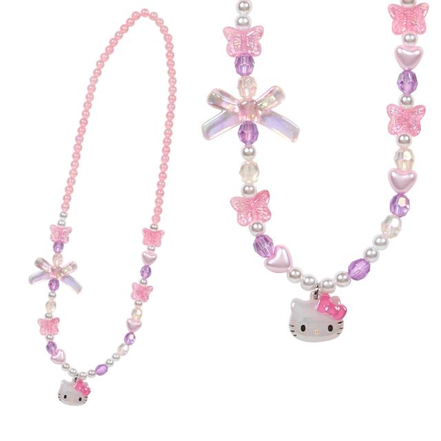 Enesco Sanrio Aurora Beaded Necklace: Cinnamoroll, Kuromi & Hello Kitty Hello Kitty Kawaii Gifts 4550337176207