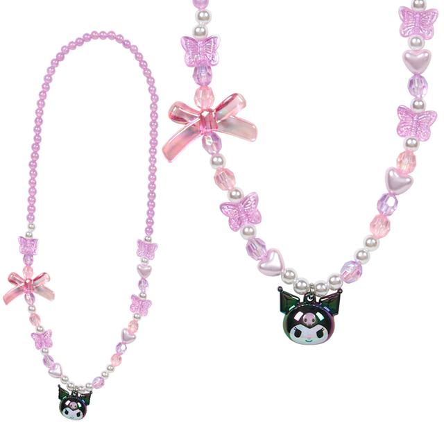 Enesco Sanrio Aurora Beaded Necklace: Cinnamoroll, Kuromi & Hello Kitty Kuromi Kawaii Gifts 4550337183632