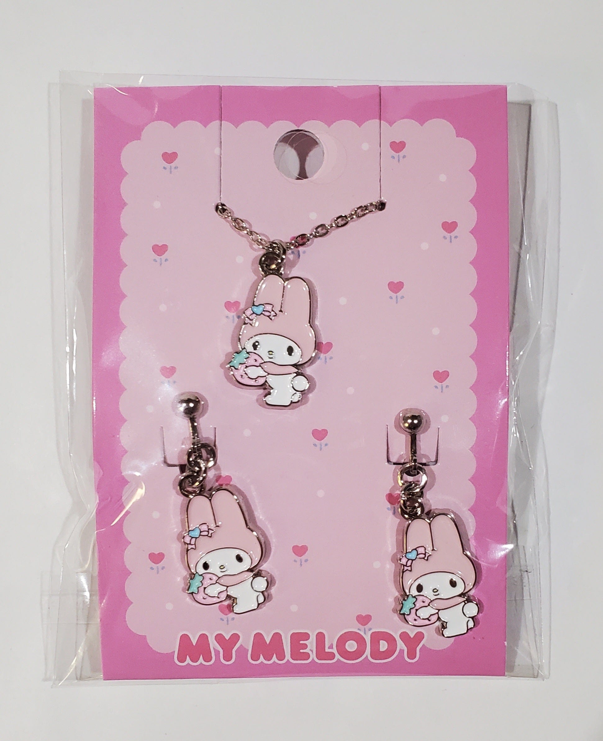 Enesco Sanrio Friends Necklace & Earrings Set: Cinnamoroll, Little Twin Stars, My Melody & Hello Kitty Kawaii Gifts