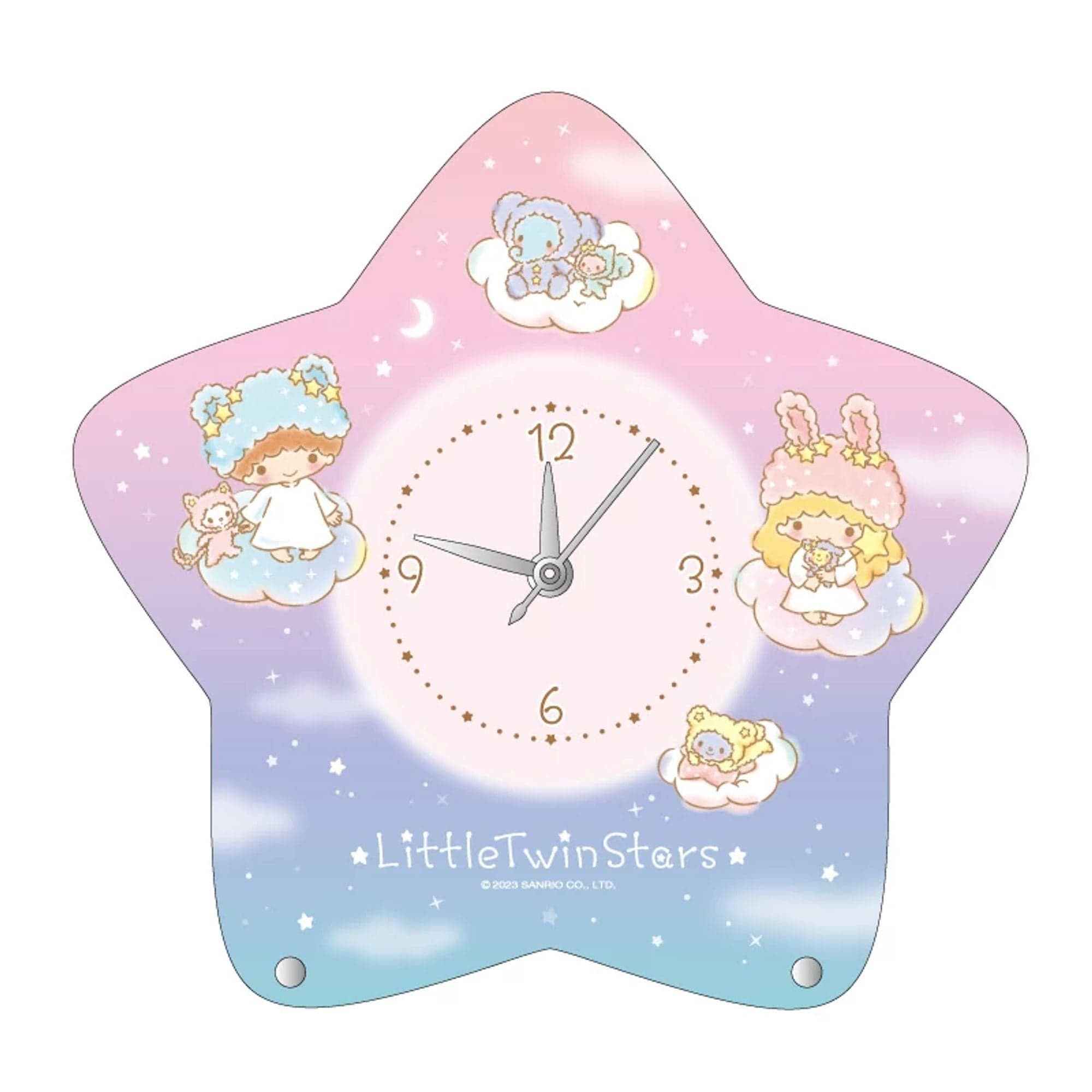 Enesco Sanrio Little Twin Stars Die-Cut Clock Kawaii Gifts