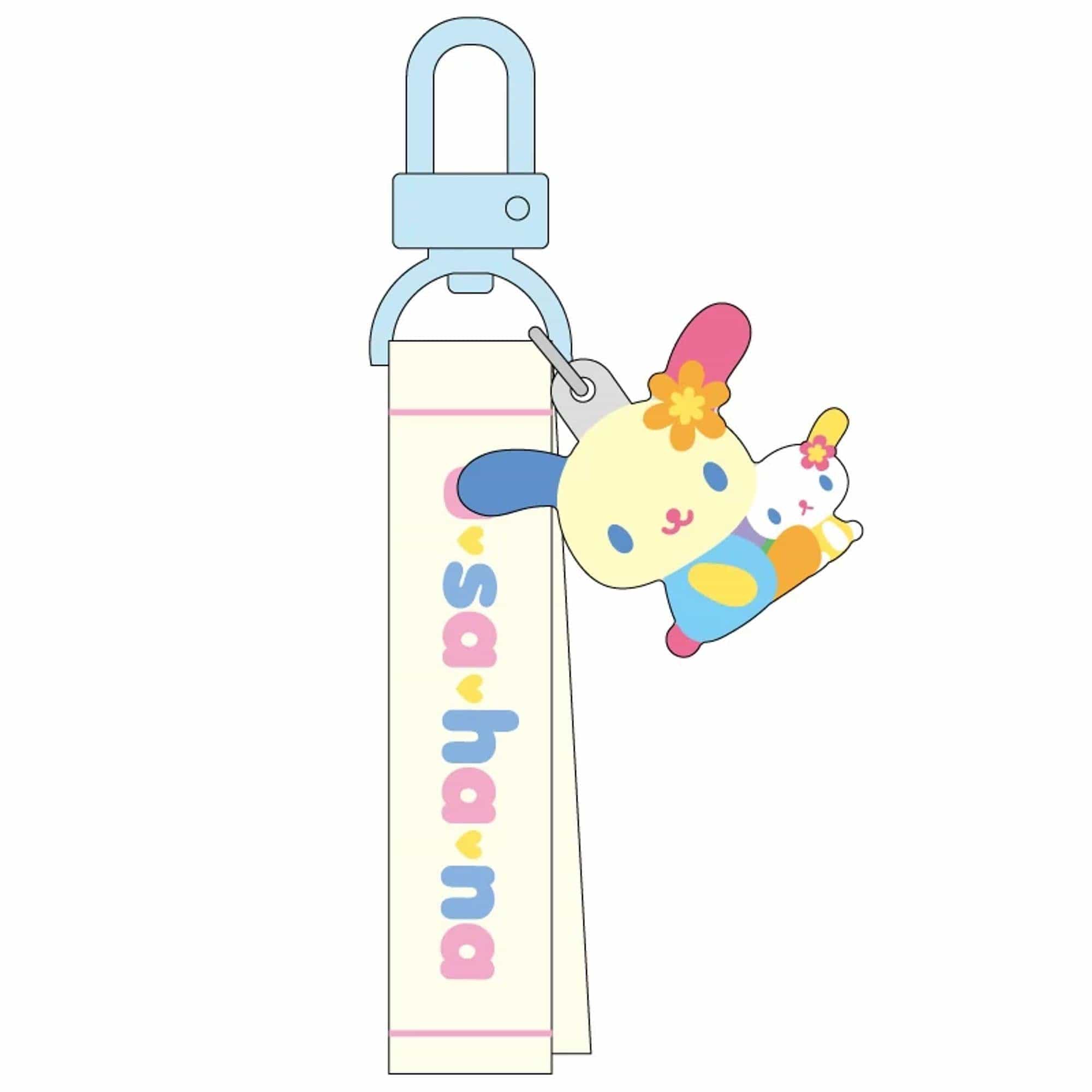 Enesco Sanrio All Stars Acrylic Mascot Keychains with Embroidered Name Tag Usahana Kawaii Gifts 4550337307267