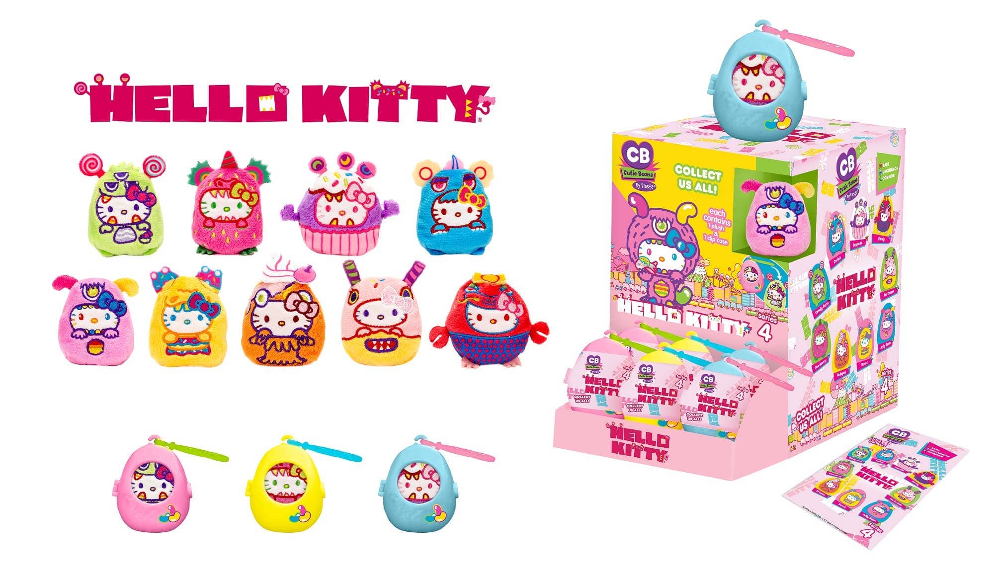 Fiesta Toys Cutie Beans - Sanrio - Sweet Kaiju Hello Kitty 3" Keychains Kawaii Gifts