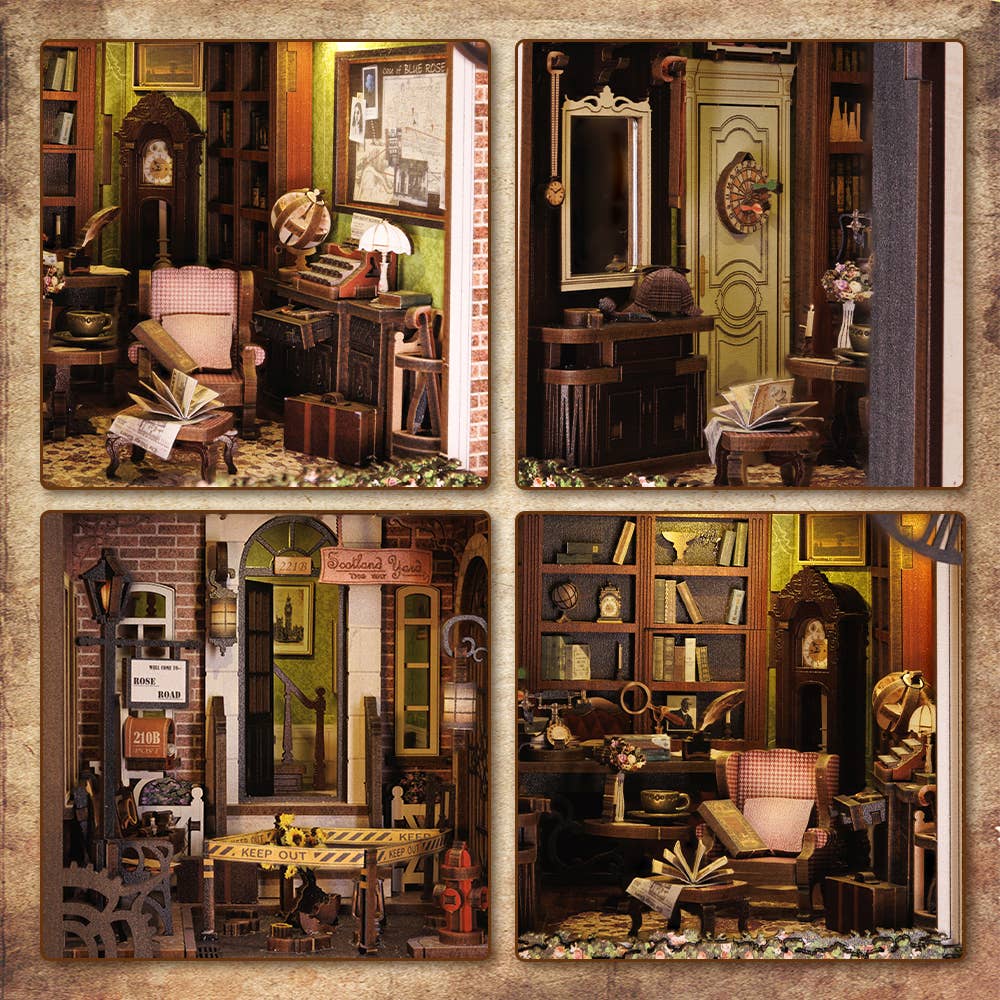 Hands Craft DIY Book Nook Kit: Rose Detective Agency with Dust Cover Kawaii Gifts
