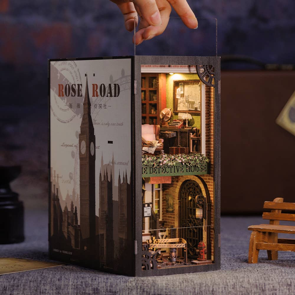 Hands Craft DIY Book Nook Kit: Rose Detective Agency with Dust Cover Kawaii Gifts