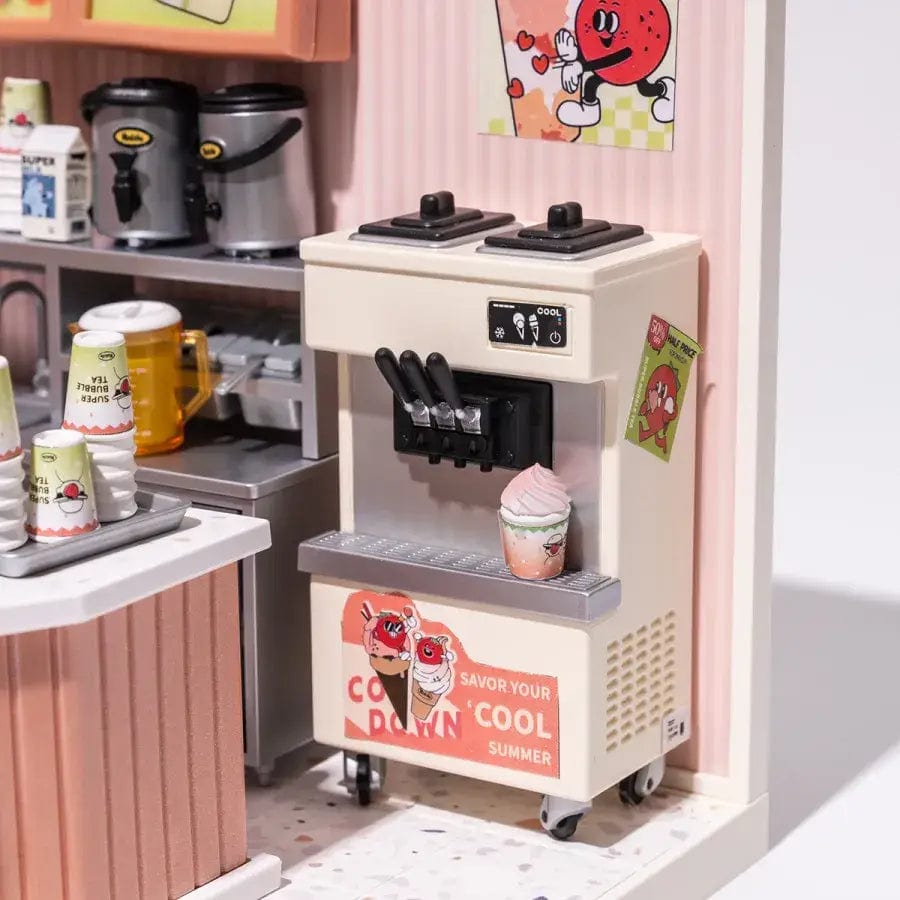 Hands Craft DIY Miniature House Kit: Double Joy Bubble Tea Kawaii Gifts