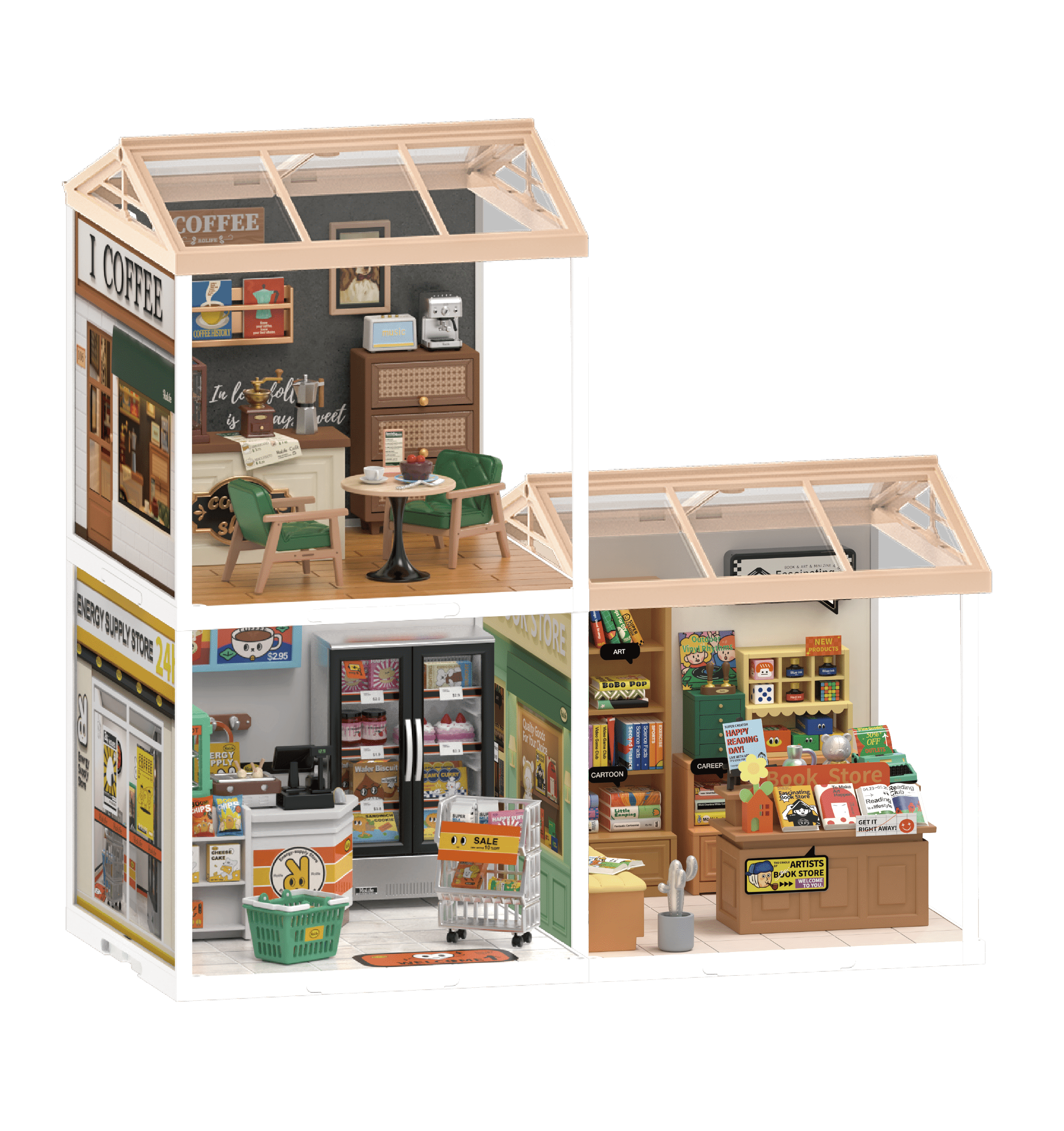 Hands Craft DIY Miniature House Kit: Fascinating Book Store Kawaii Gifts