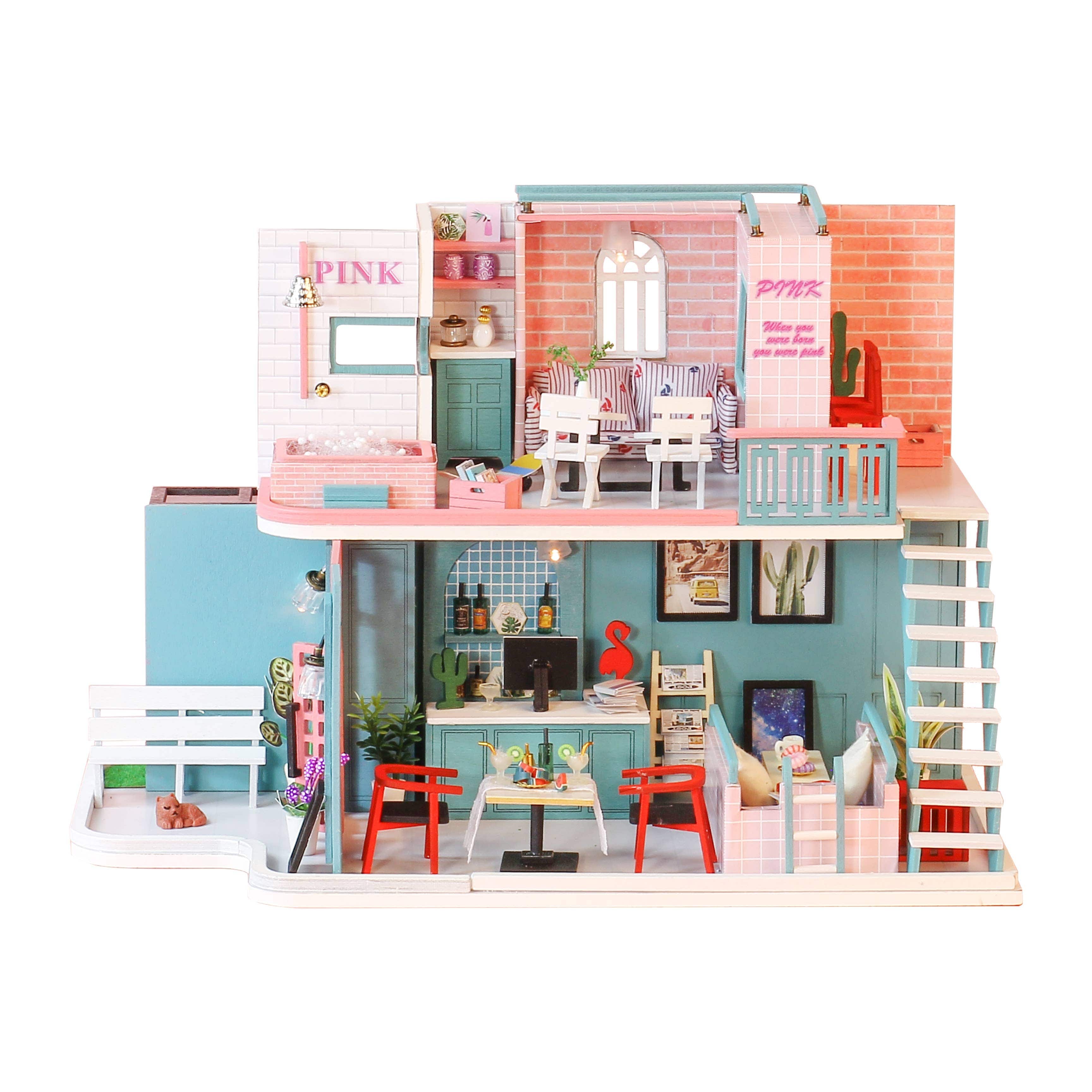 DIY Dollhouse Circus Flower Mini Car Shop Kanto Cooking Kit