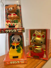 Kawaii Import Kawaii Panda Xmas Bear and Lucky Cat Solar Powered Bobble Heads Kawaii Gifts