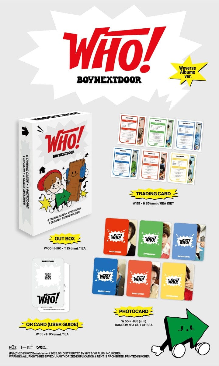 Korea Pop Store BOYNEXTDOOR - 1ST SINGLE 'WHO!' (WEVERSE ALBUMS Ver.) Kawaii Gifts