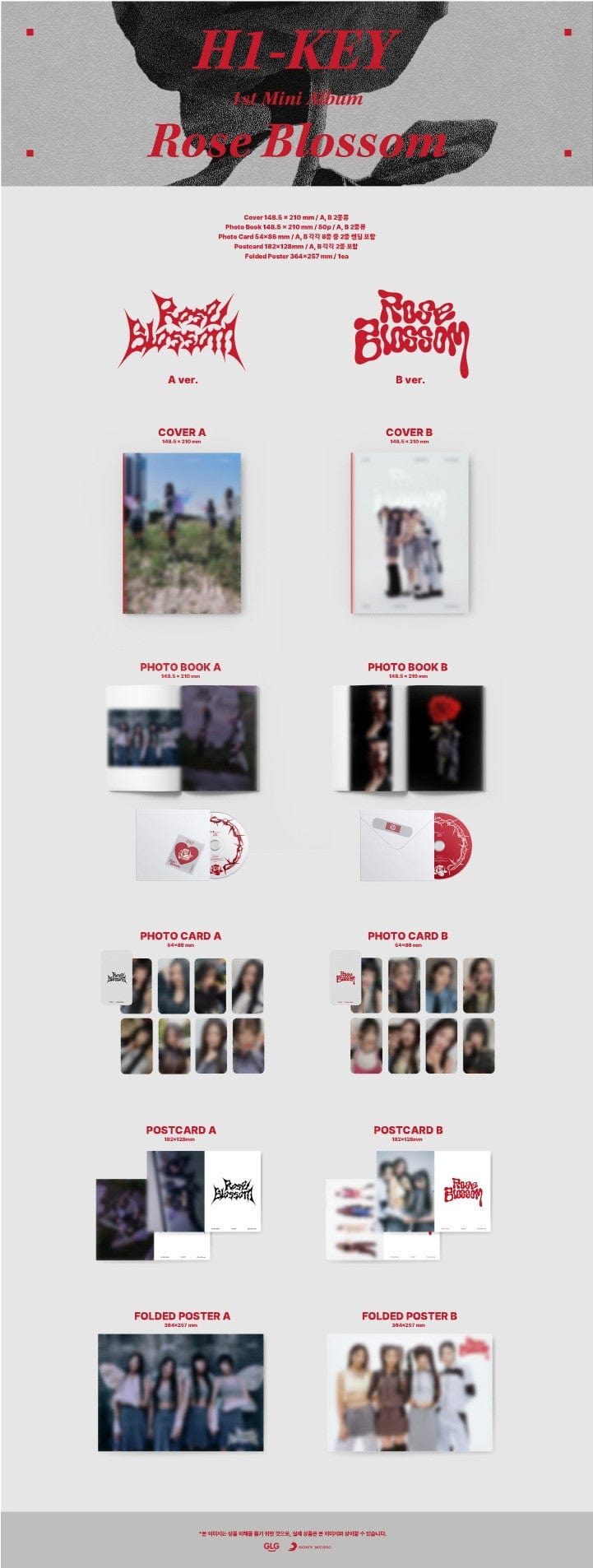 Korea Pop Store H1-Key - Rose Blossom (1st Mini Album) Kawaii Gifts