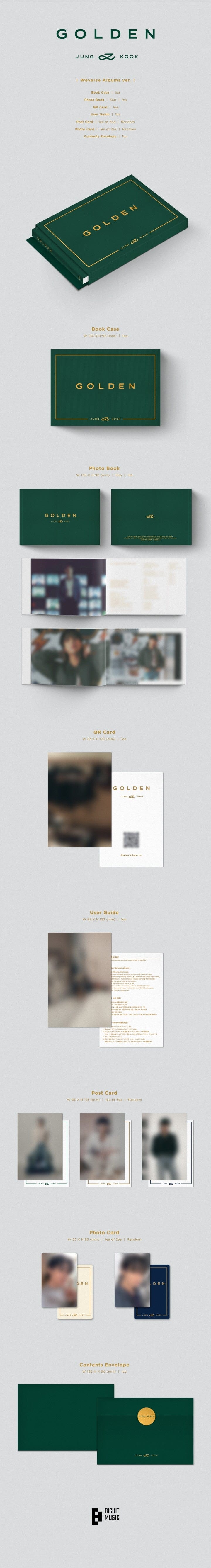 Korea Pop Store JUNG KOOK (BTS) - Golden (Weverse Albums Ver.) Kawaii Gifts 8809962361103