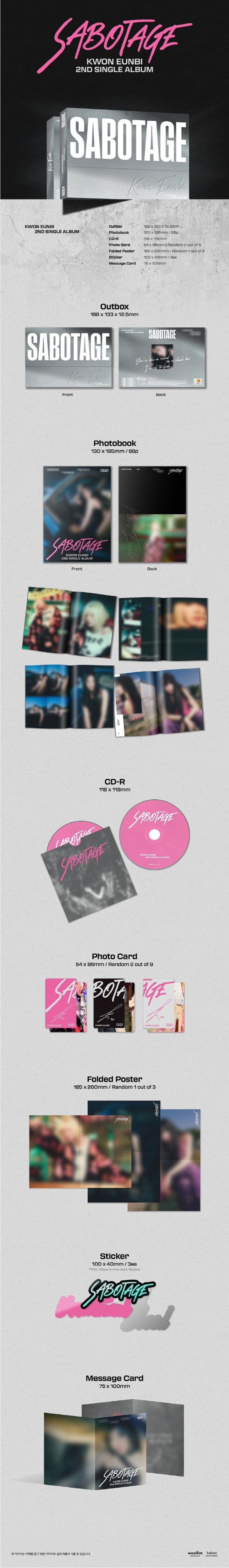 Korea Pop Store KWON EUN BI - Sabotage (2nd Single Album) Kawaii Gifts 26394070