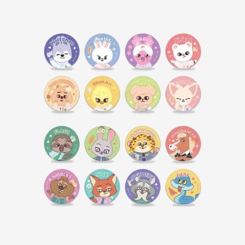 STRAY KIDS] [Zootopia 2 : Skzoo] Secret Glitter Can Badge – Kawaii