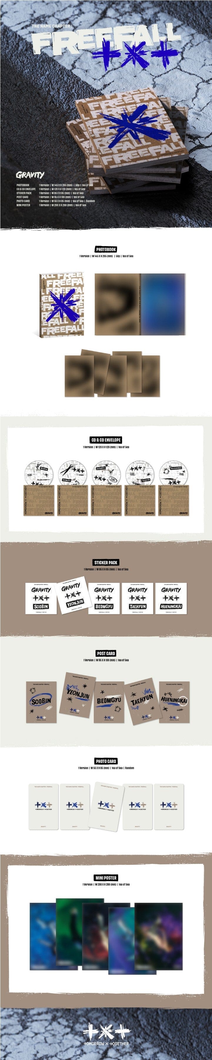 Korea Pop Store TOMORROW X TOGETHER (TXT) - The Name Chapter : Freefall (Gravity Ver.) Kawaii Gifts