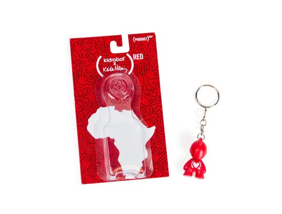 NECA Kidrobot X Keith Haring Special Edition Bot RED Art for Africa Keychains Kawaii Gifts 883975134358