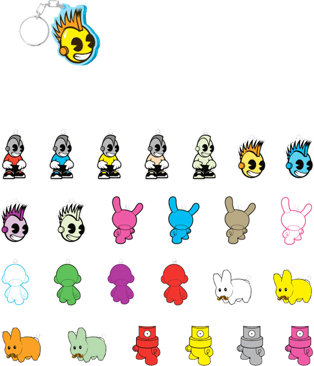 NECA Kidrobot Superflat Keychain Kawaii Gifts 883975068530