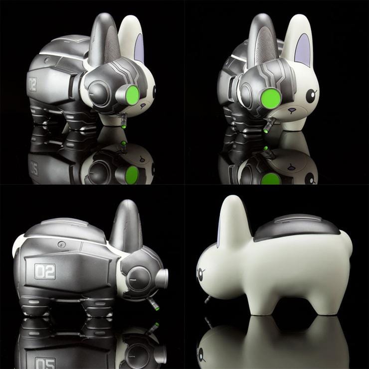 NECA Kidrobot Cyborg Labbit Nemesis Edition Black 7" Labbit by Chuckboy (2012) Kawaii Gifts 883975123697