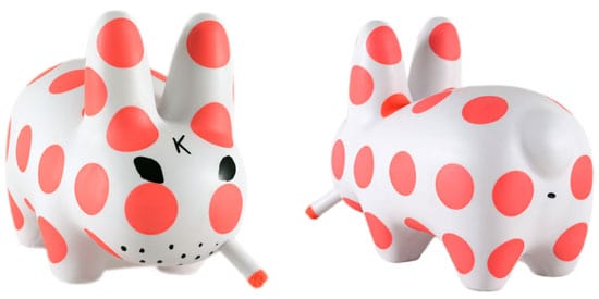 NECA Kidrobot Frank Kozik Neon Orange Polka Dots Labbit 10" Vinyl Figure Kawaii Gifts 883975079956