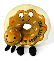 Punchkins Punchkin "You Complete Me" Plush Chocolate Donut with Donut Hole Kawaii Gifts 850042202371