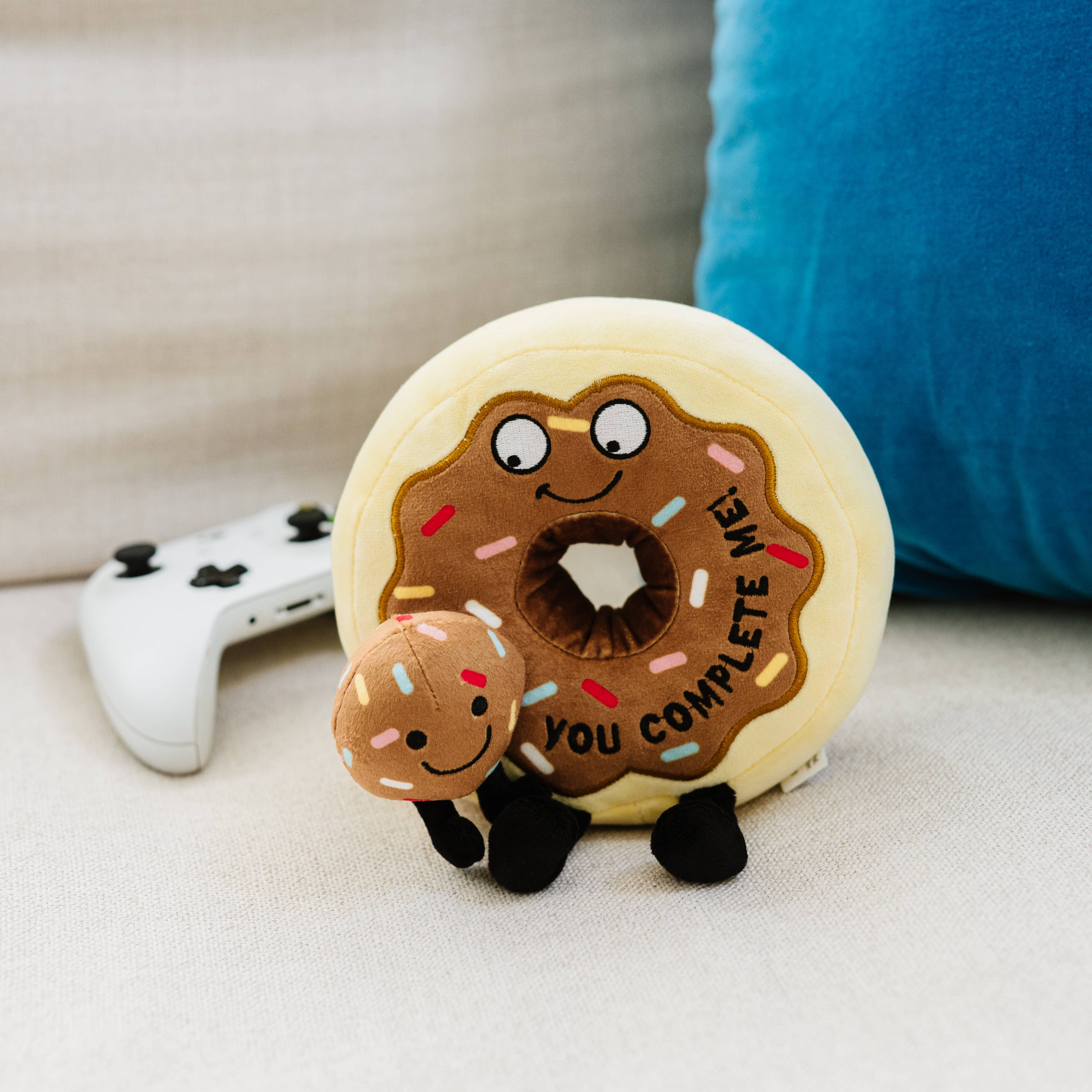 Punchkins Punchkin "You Complete Me" Plush Chocolate Donut with Donut Hole Kawaii Gifts 850042202371