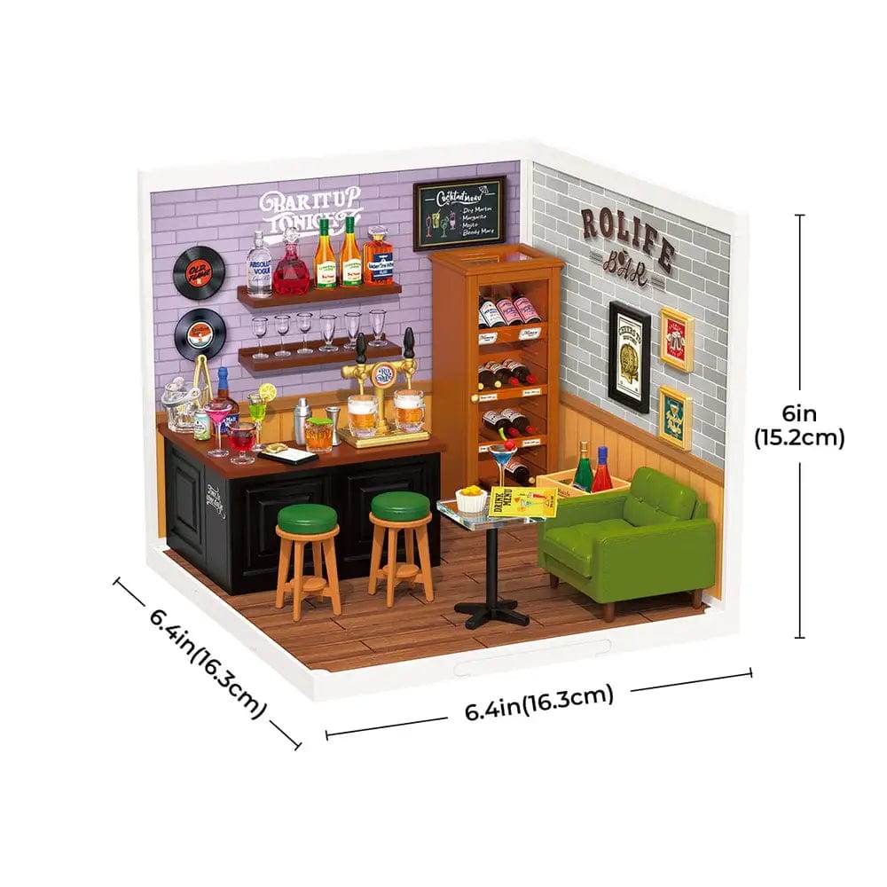 Robotime Leisurely Cheers Bar DIY Plastic Miniature House Kawaii Gifts