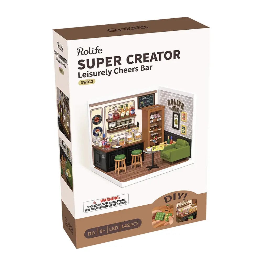 Robotime Leisurely Cheers Bar DIY Plastic Miniature House Kawaii Gifts