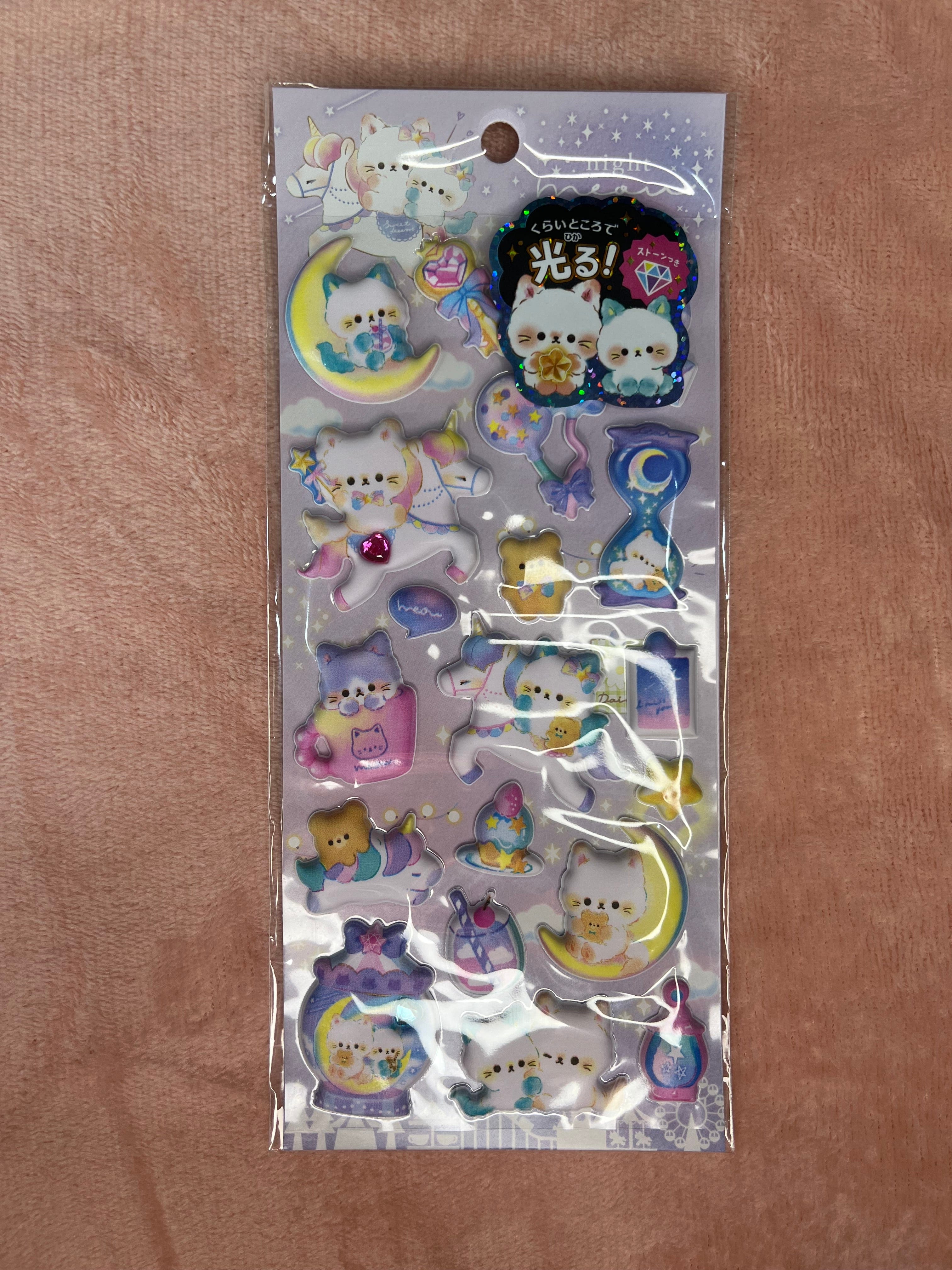 Spoon Inc Q-Lia Glow in the Dark 3D Stickers Night Meow Kawaii Gifts 4550391911530